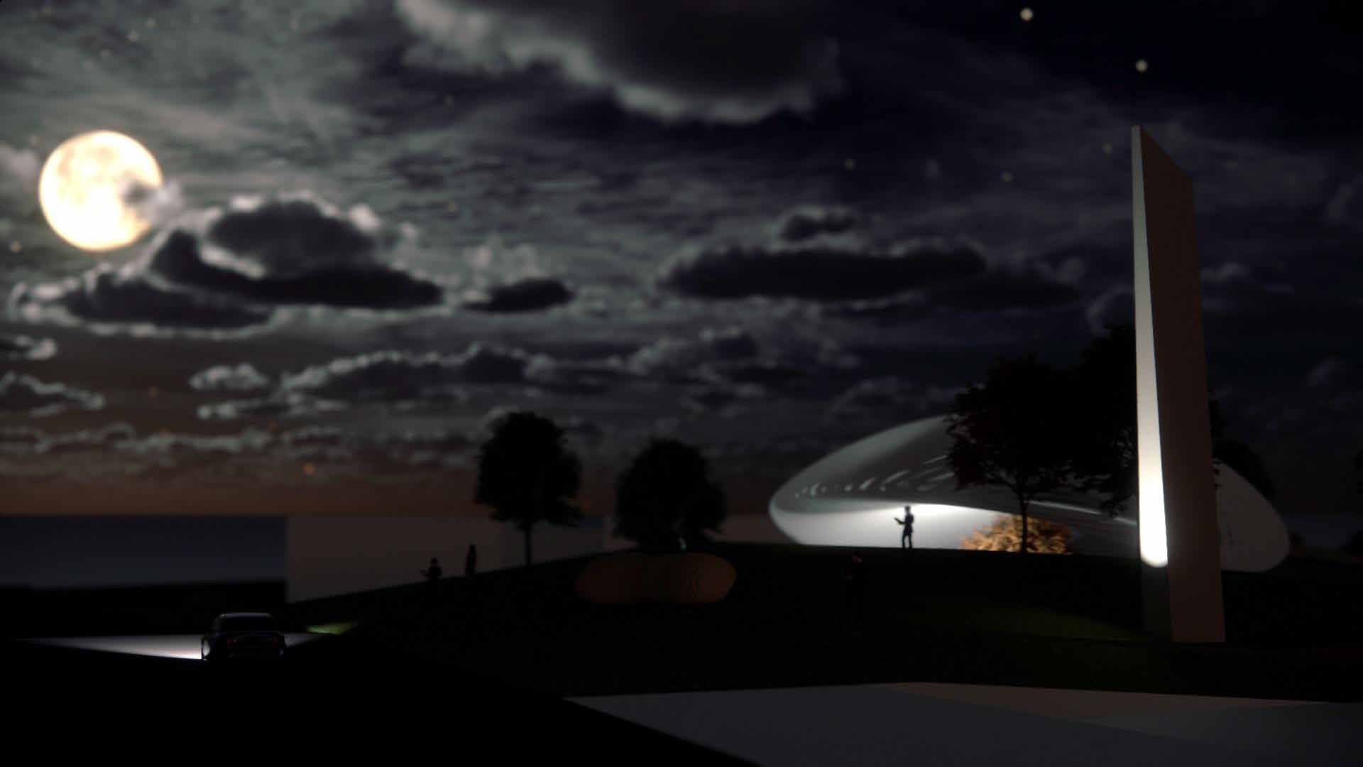 Mondlicht-Ansicht mit dramatischer Inszenierung